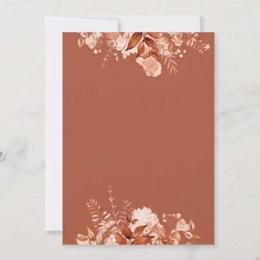 Oh Boy Rustic Floral Herbst Babydusche Einladung (Rückseite)