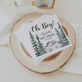 Oh Boy Rustic Mountains Baby Shower Serviette