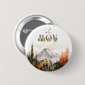 Oh Boy Rustic Woodland Mountain Bear Baby Dusche Button (Vorne & Hinten)