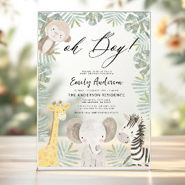 Oh, Boy Safari Animal Boy's Baby Shower Acryleinladungen