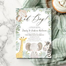 Oh, Boy Safari Animal Boy's Baby Shower Einladung