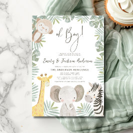 Oh, Boy Safari Animal Boy's Couples Baby Shower Einladung