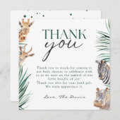 Oh Boy Safari Animals Baby Dusche Danke Karte (Vorne/Hinten)