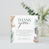 Oh Boy Safari Animals Baby Dusche Danke Karte (Stehend Vorderseite)