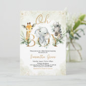 Oh, Boy Safari Animals Baby Dusche Einladung (Stehend Vorderseite)