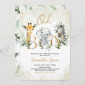 Oh, Boy Safari Animals Baby Dusche Einladung (Vorne/Hinten)