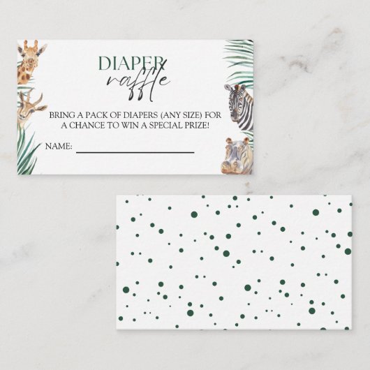 Oh Boy Safari Animals Baby Dusche Windelwanne Raff Begleitkarte (Vorne/Hinten)