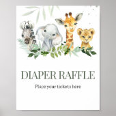 Oh, Boy Safari Baby Duschdusche Windeln Raffle Poster (Vorne)