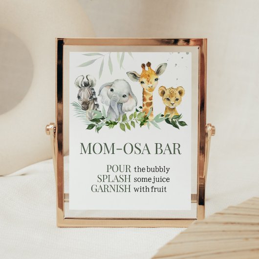 Oh Boy Safari Baby Dusche Mama Osa Bar Poster