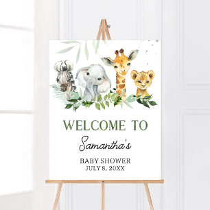 Oh Boy Safari Baby Dusche Willkommen Poster
