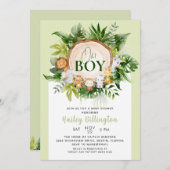 Oh Boy Safari Jungle Animals Baby Dusche Einladung (Vorne/Hinten)