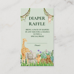 Oh Boy Safari Jungle Baby Dusche Windel Raffle Begleitkarte