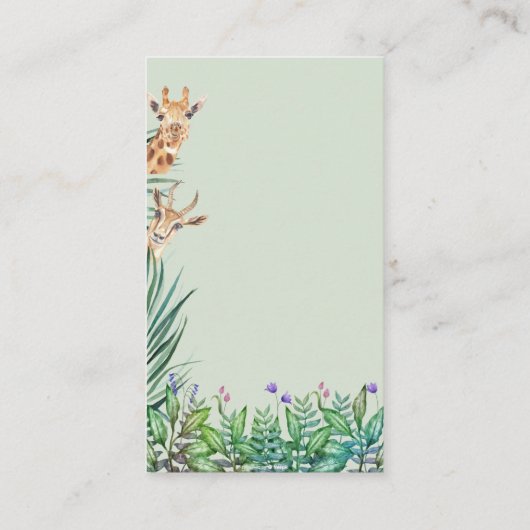 Oh Boy Safari Jungle Baby Shower Book for Baby Begleitkarte (Rückseite)