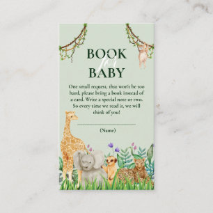 Oh Boy Safari Jungle Baby Shower Book for Baby Begleitkarte