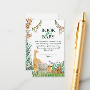 Oh Boy Safari Jungle Baby Shower Book for Baby Begleitkarte
