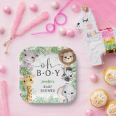 Oh Boy Safari-Tiere Baby Shower Dschungel Pappteller (Party)