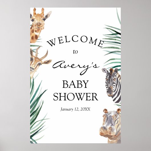 Oh Boy Safari Tiere Begrüßungszeichen Poster (Vorne)