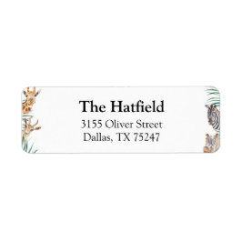 Oh Boy Safari Tiere geben Adresse Etikett zurück