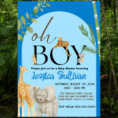 Oh Boy Safari Tierschattierungen von Blue Baby Sho Einladung