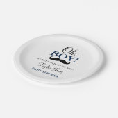 Oh Boy Schnurrbart-Baby-Party-Papierplatten Pappteller (Schrägansicht)