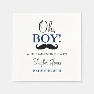 Oh Boy Schnurrbart-Baby-Party Servietten