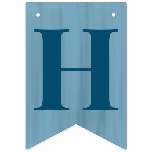 Oh Boy Slate Blue Baby Dusche Wimpelkette (Zweite Fahne)