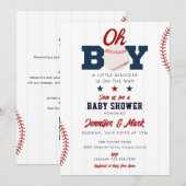 Oh Boy Slugger Baseball All In One Baby Shower Einladung (Vorne/Hinten)