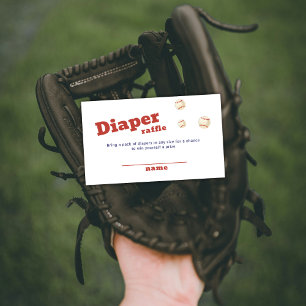 Oh Boy Slugger Baseball Windel-Raffel Baby Shower  Begleitkarte
