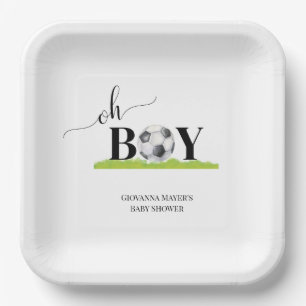 Oh Boy Soccer Boy Baby Dusche Pappteller