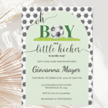 Oh Boy Soccer Boy Baby Shower Einladung