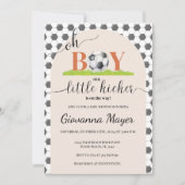 Oh Boy Soccer Boy Baby Shower Einladung (Vorderseite)