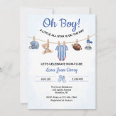 Oh Boy Sports Baby Shower Einladung (Vorderseite)