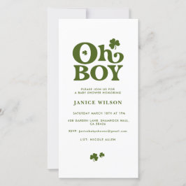 Oh Boy St. Patrick's Day Baby Shower Digital Evite Ankündigung