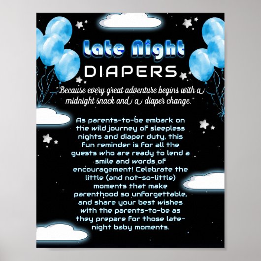 Oh, Boy Starry Space Babydusche Spätnachtsbilder Poster (Vorne)