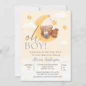 Oh Boy,  Teddy Bear Baby shower boy Einladung (Vorderseite)