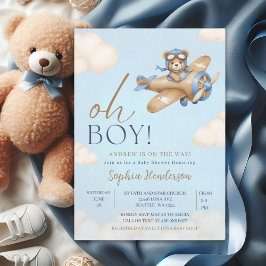 Oh Boy, Teddy Bear Baby shower boy Einladung