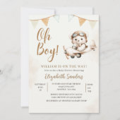 Oh Boy,  Teddy Bear Baby shower boy Einladung (Vorderseite)