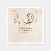 Oh Boy, Teddy Bear Baby shower boy Serviette (Vorderseite)