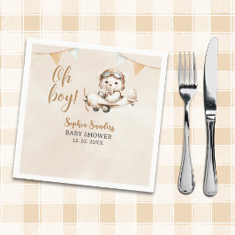 Oh Boy, Teddy Bear Baby shower boy Serviette