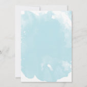 Oh Boy Teddy Bear Blue Heißluftballon Babydusche Einladung (Rückseite)