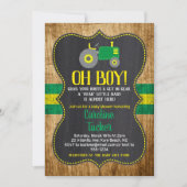 Oh Boy Tractor Baby Shower Einladungskarte Einladung (Vorderseite)