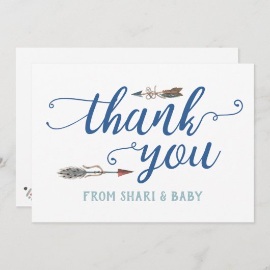 Oh Boy Tribal Baby Dusche Danke (Vorne/Hinten)