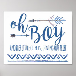 Oh Boy Tribal Baby Duschzeichen Poster