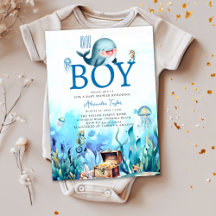 Oh Boy Under Sea Sweet Whale Ocean Baby Dusche