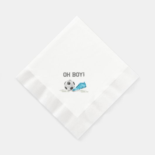 Oh Boy Watercolor All Star Soccer Baby Shower  Serviette (Ecke)