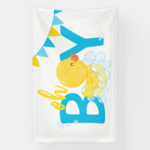 Oh Boy Watercolor Rubber Duck Baby Duck Banner (Vertikal)