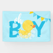 Oh Boy Watercolor Rubber Duck Baby Duck Banner (Horizontal)