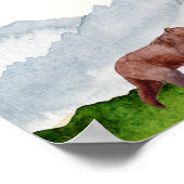 Oh Boy Watercolor Waldbär Willkommen Poster (Ecke)