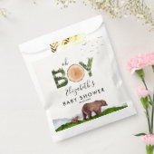 Oh Boy Watercolor Woodland Bear Baby Dusche Geschenktütchen (Versiegelt)