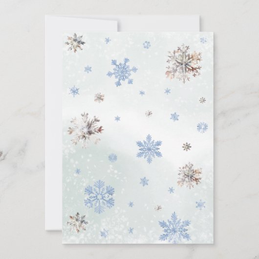 Oh Boy Winter Deer Baby Dusche Einladung (Rückseite)